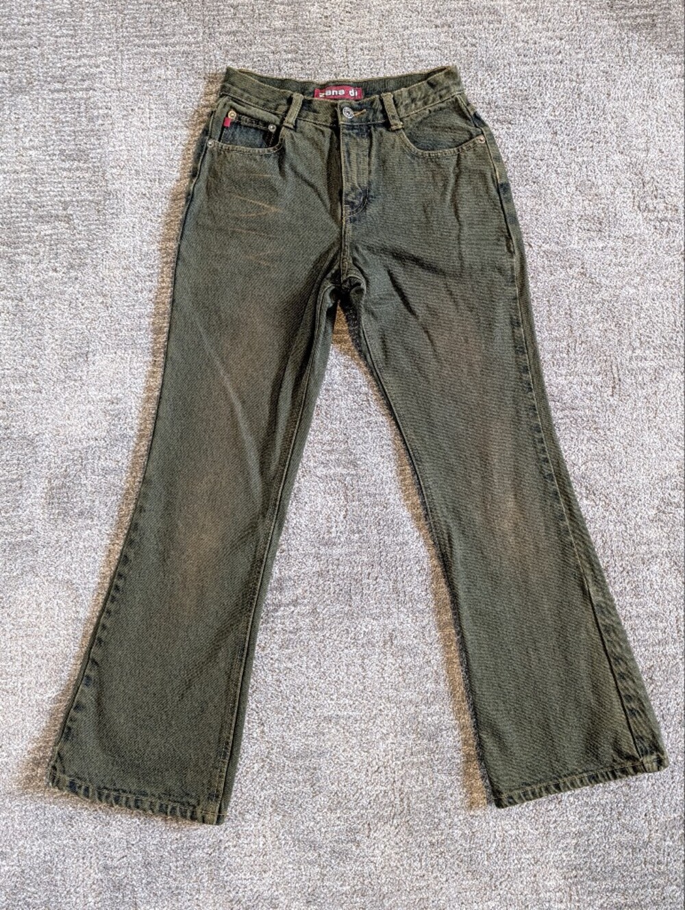 Vintage Y2K Zana Di Yellow Acid Wash Bootcut Jeans - Girls 12